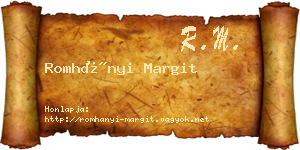 Romhányi Margit névjegykártya